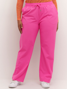 STELLA - Pink bukser med lige ben og striber