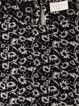 Kaffe Curve RIONA - Sort bluse med hvidt print