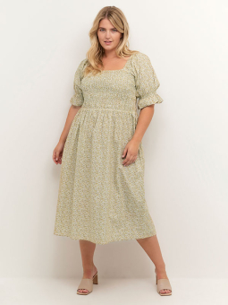 CECILIE - 7/8 bukser i sort og beige print