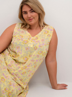 ISMA - Sort viskose top med blomsterprint