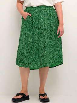 LORA - Nederdel med lilla og grønt blomsterprint
