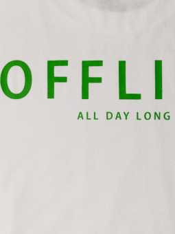 Kaffe Curve JOA - Hvid T-shirt med grønt print på ryggen