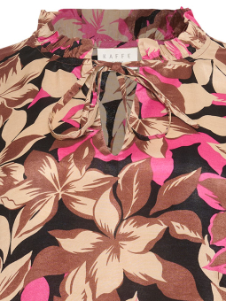 Kaffe Curve DORY - Viskose bluse med pink blomsterprint 