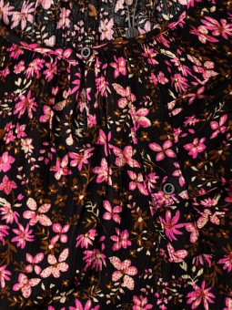 Kaffe Curve MARACA - Tunika i crépet viskose med pinke blomster