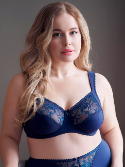 Plaisir SOFIA - Bøjle bh med blonde i flot mørkeblå