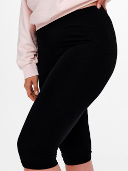 Only Carmakoma Cartime - Sorte leggings i lækker bomulds jersey