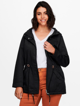 Only Carmakoma Carnewlorca - Sort parka med hætte