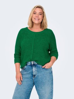 Only Carmakoma FOXY - Grøn sweater i blød og let strik