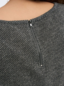 Only Carmakoma MARTHA - Grå bluse i jersey med struktur