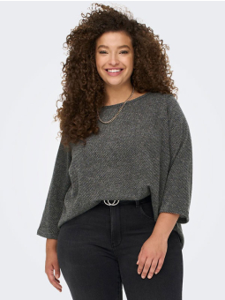 MARTHA - Grå jersey kjole med struktur