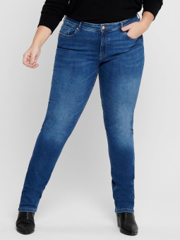 Only Carmakoma Blå denim bukser med lige ben benlængde 32