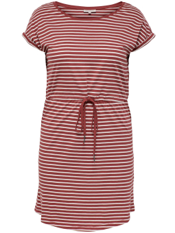 Only Carmakoma APRIL - Skøn rødbrun kjole i bomulds jersey med hvide striber