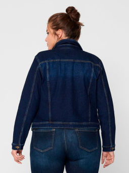 Only Carmakoma Mørkeblå denimjakke med stretch