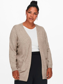 Only Carmakoma ESLY - Beige strik cardigan