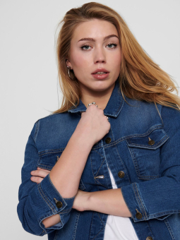 Only Carmakoma Car WESPA  - Blå denimjakke med stretch 