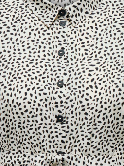 Only Carmakoma DIEGA - Råhvid skjortekjole med bindebånd og sorte prikker