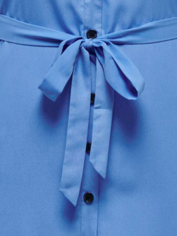 Only Carmakoma DIEGA - Blå skjortekjole med bindebånd