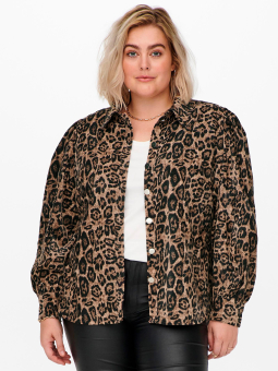 Only Carmakoma Kraftig skjorte i smart leo print
