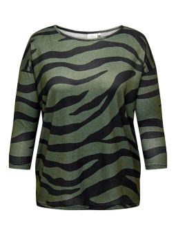 Only Carmakoma ALBA - Grøn bluse med sort zebra print