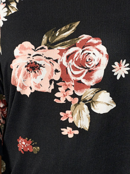 Only Carmakoma ALBA - Sort bluse med blomster print