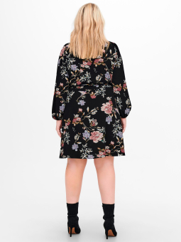 Only Carmakoma Sort kjole med flot blomster print