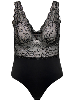 Only Carmakoma Sort blonde bodystocking med flotte sølv tråde