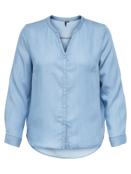 Only Carmakoma Lys blå demin skjorte i eksklusiv tencel viskose 