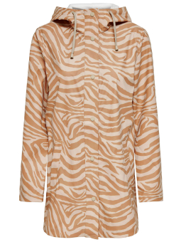 Only Carmakoma Carellen - Beige Regnjakke i smart dyreprint