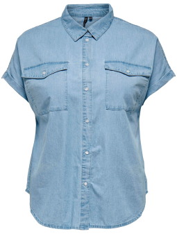 VICA - Marineblå bluse med leo camouflage print