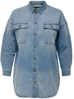 Only Carmakoma SIA - Denim skjorte jakke i 100% bomuld
