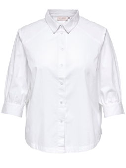 Only Carmakoma Carnimana - Hvid bomulds skjorte med 3/4 ærmer