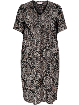 Only Carmakoma Carstacey - Sort kjole med flot mønster 