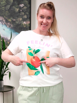 Only Carmakoma Carlimone - Hvid bomulds t-shirt med print