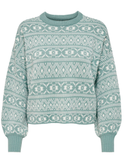 NAVEA - Sort og beige mønstret bluse i viskose strik