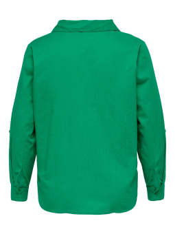 Only Carmakoma Car KIANA - Flot grøn skjorte med V-hals i 100% bomuld 
