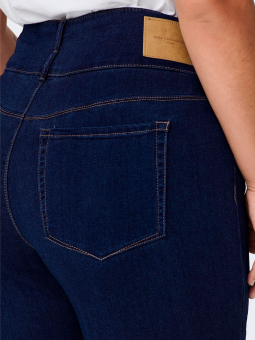 Only Carmakoma Car ANNA - Mørkeblå supre stretch jeans med 3 knapper og smalle ben