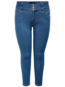 Only Carmakoma ANNA - Medium blå strækbar højtaljet jeans