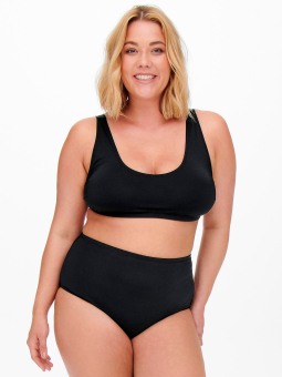 Only Carmakoma ELIZA - Sort bikini top med udtagelig vattering
