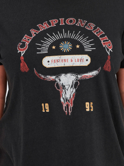 Only Carmakoma Car MIKO - Sort meleret bomulds T-shirt med cool print