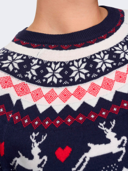 Only Carmakoma SNOW - Blå strik bluse med jule mønster