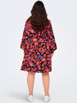 Only Carmakoma Car NALA - Sort kjole med smart blomster print