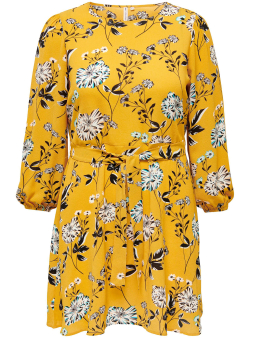LUXMIE - Sort kjole med blomster print