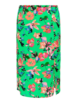 Only Carmakoma ALMA - Grøn nederdel med blomsterprint og fin slids