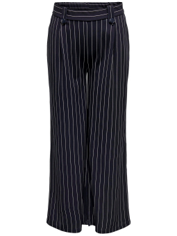 Only Carmakoma SANIA - Blå ankel-lange bukser med hvide striber og pynteknapper