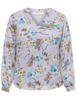 Only Carmakoma FIRANA - Lilla chiffon bluse med print