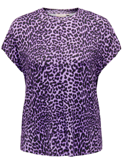 Only Carmakoma LEOPARDI - Lilla jersey bluse med dyreprint