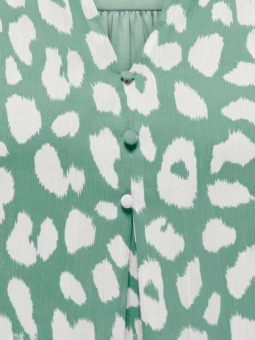 Only Carmakoma VICTORA - Grøn bluse i 2 lag med leopardprint