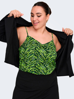 TRINA - Kjole med grønt print i to lag