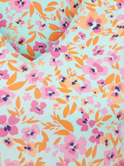 Only Carmakoma RONYA - Lys turkis bluse med blomsterprint