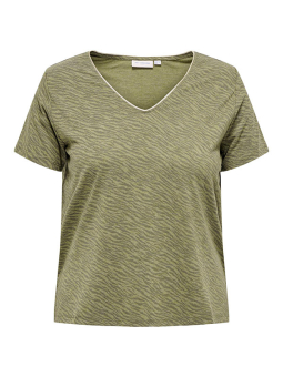 Only Carmakoma NILA - Grøn T-shirt med guldfarvede detaljer